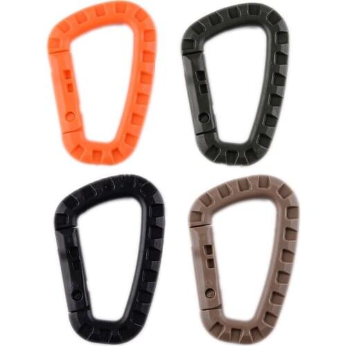 5 Pcs Tactical D Shaped Carabiner Keychain Hard Polymer D-Ring Buckle Spring Snap Gear Clip Utility Hook Backpack Bottle Holder