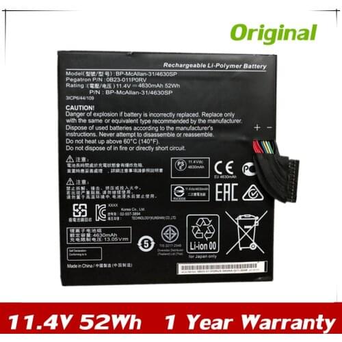 7XINbox 11.4V 4630mAh 52Wh Original BP-McAllan-31/4630SP 0B23-011P0RV Laptop Battery For Getac 3ICP6/44/109 0B23-011P0RV