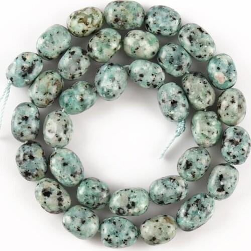 8x10mm Natural Irregular Green Spot Jaspers Stone Loose Spacer Beads For Jewelry Making Diy Handwork Bracelet Necklace 15"Inches