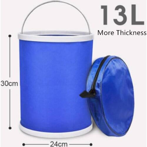 Large capacity car with folding bucket large shrink bucket car portable scrub car outdoor travel fishing bucket CD50 Q06