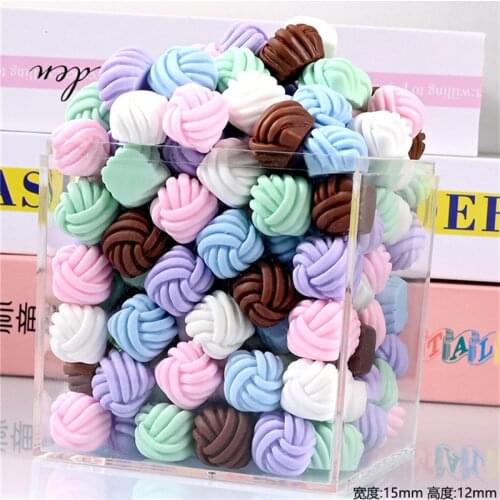 Julie Wang 20PCS Resin Candy Ball Charms Sugar Cubes Random Colors Artificial Food Pendants Jewelry Making Accessory Home Decor
