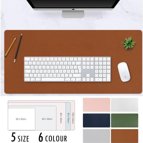 Double-Side Portable Waterproof Leather Large Mouse Table Pad Office Computer Laptop Keyboard Pad Comfortable Anti-Slip Mousepad
