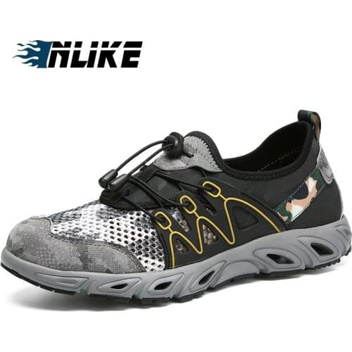 Mesh Breathable Men Hiking Shoes Non-Slip Climbing Mountain Amphibious Shoes Fishing Outdoor Sports Shoes