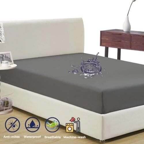 Smooth Terry Waterproof Mattress Pad Cover Anti Mites Bed Sheet Mattress Protector for Bed Mattress Topper Queen Breathable