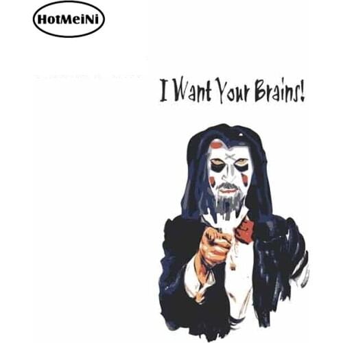 HotMeiNi 13cm x 7.5cm for I Want Your Brain Men Car Stickers Waterproof Vinyl Cartoon Decals Fashion Bumper Window Car Wrap