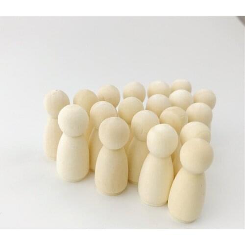 50Pcs Girl Peg Dolls 1.35" Unfinished DIY Turnings-Ready for Paint or Stain-Waldorf Toys KidS Printe Party Favor Wedding Decor