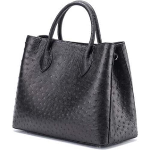 Dongou fashion contracted Female bag new women handbag Genuine leather Ostrich leather handbag custom Current package