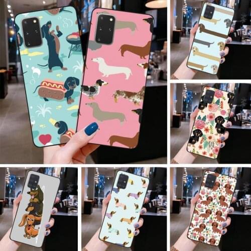 Cartoon Dachshund Sausage Dog Phone Case For Samsung Galaxy S21 Plus Ultra S20 FE M11 S8 S9 plus S10 5G lite 2020