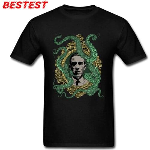 Cthulhu T-shirt Men Octopus Monster Father T Shirt A Portrait Of Madness Vintage Black Tshirt Cotton Stranger Things Tops Tees