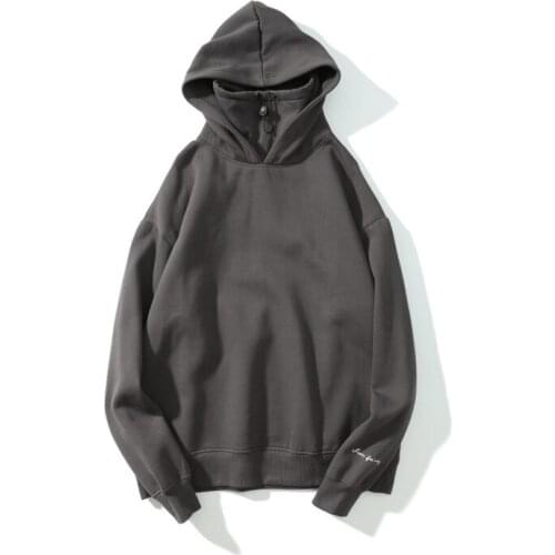 Mens hoodie jacket loose long section plus velvet high collar men hooded Hoodies & Sweatshirts Fashion