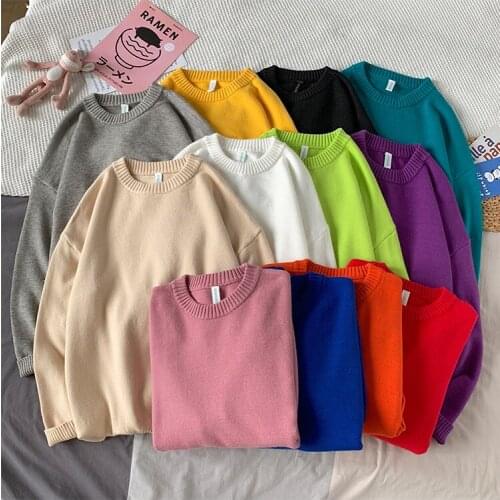 Male Korean Vintage Sweater Mens Harajuku Colorful Sweaters Pullovers 2021 Autumn Men Streetwear Black Knitted Sweater