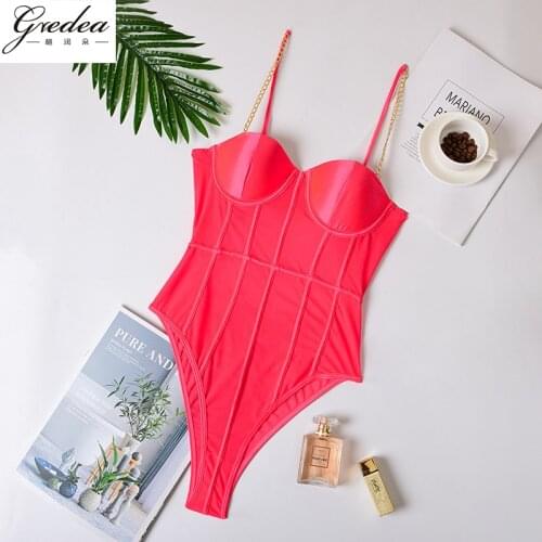 New Metal Chain Fluorescent Color Sling Top Sexy Backless Sexy Teddy Bodysuit See-Through Womens Sexy Lingerie Underwire Bra