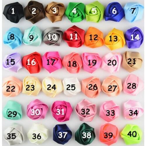 WHOLESALE 200 per lot Satin Roses Satin Rosettes Vintage Roses DIY Headbands Wedding Roses Flowers