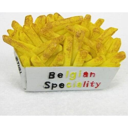 Belgium Specialty Snacks French Fries Chips 3D Fridge Magnet World Souvenirs Refrigerator Magnetic Sticker