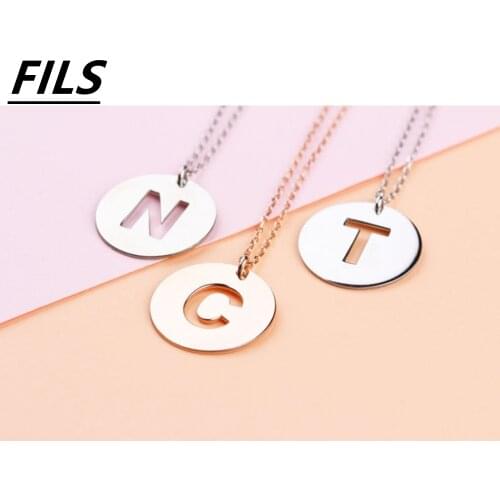 Fils New Personalized Women Custom Initial Necklace Silver Gold New Stainless steel Personalized letter Jewelry Anniversary Gift