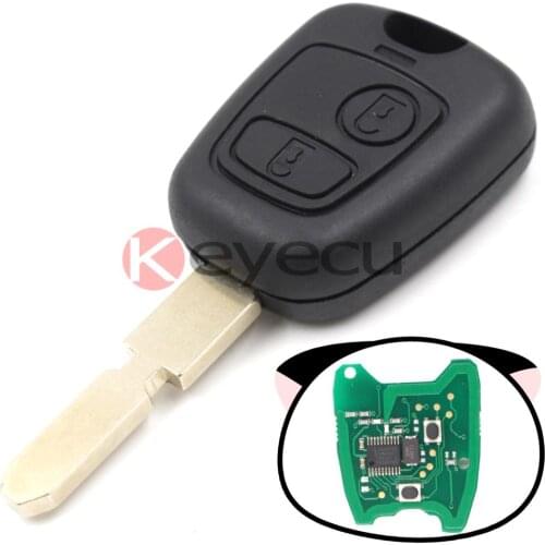 KEYECU KYDZ New Keyless Entry Remote Key Fob 2 Button 433MHz With ID46 Chip Fob for Peugeot 406 Uncut Blank Blade