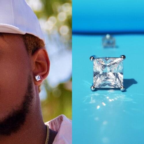 Hip Hop CZ Crystal Stainless Steel Stud Earrings for Men Women Unisex Round Magnet Earrings Without Piercing Fashion Jewelry