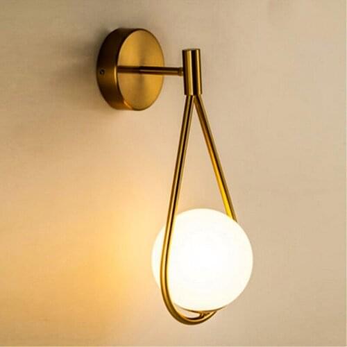 Modern Metal Glass Wall light Hotel Home Living Room Bedroom Lighting Wall Lamp Lighting Fixture LED Suspension Lamps WA251