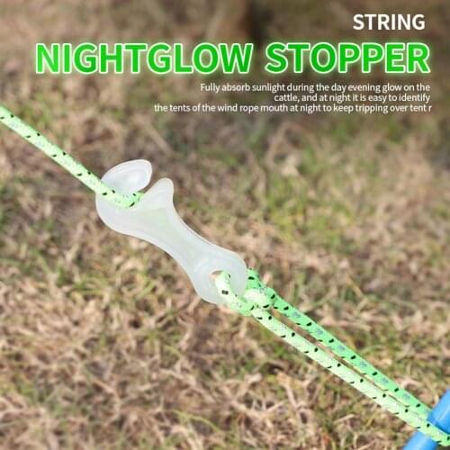 Multifunctional Outdoor Luminous Wind Rope Buckle Wrench Shape Tent Stakes Wind Rope Buckle Camping Travel Tent