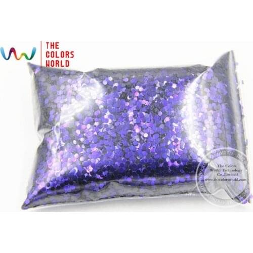 TCR403 Iridescent peacock purple With Blue luster color 2.0MM Size Round Dot Shape glitter for nail Art or DIY decoration