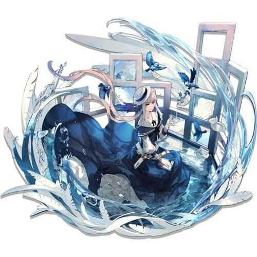 Three Ratels QC300 Water magic girl Combat skills Cool cartoon wall stickers Anime Poster Self Adhesive Removable