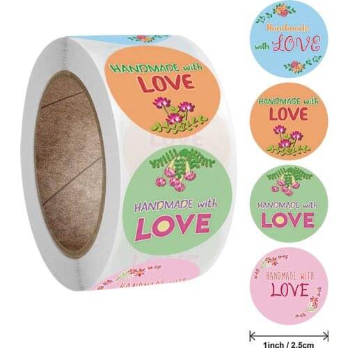 50-500pcs Love Shaped Label Sticker Scrapbooking Gift Packaging Seal Birthday Party Wedding Supply Stationery Sticker