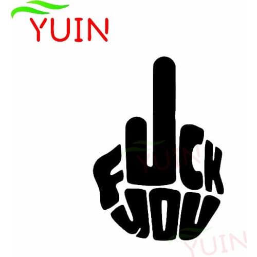 Cartoon Middle Finger Decals Fashion Rear Windshield Decoration PVC Waterproof Sunscreen Stickers Can Be Customized Color