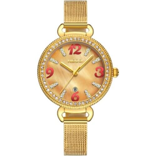 Women Watches NIBOSI Luxury Brand Girl Quartz Watch Casual Rhinestone Golden Ladies Dress Watches Women Clock Montre Femme