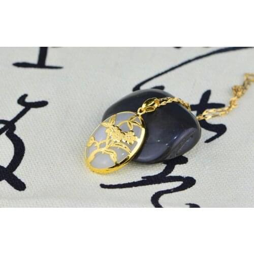 Gold inlaid jade pendant full of gold and mens modelsH64
