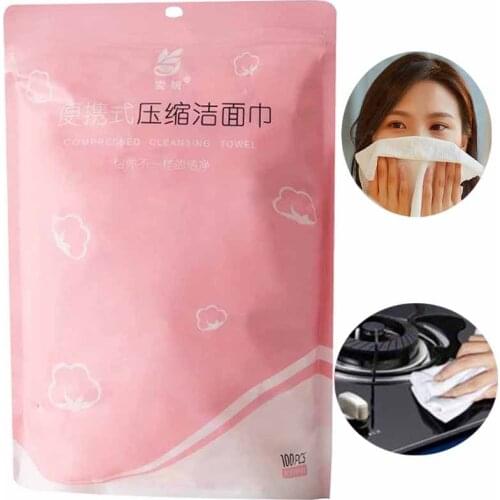 100PCS Disposable Portable Compression Face Towel Cotton Washcloth for Travel Home Camping Sports and Other Outdoor Activities