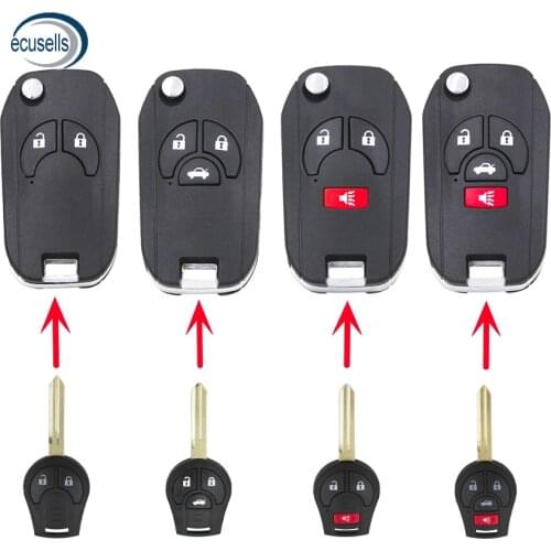 2 Button 3 Button 4 Button Flip Folding Key Shell Case Fob for NISSAN Cube Micra Note Qashqai Juke
