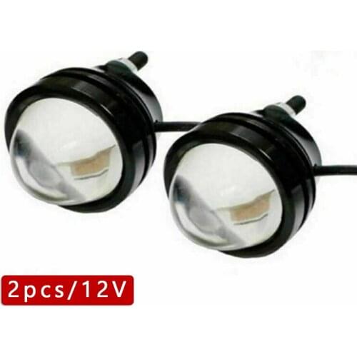 2x LED Car DRL Light Bulb 15W White High Power Fish Eye LED Projector Lens Fog Daytime Running Light Backup Reverse Lamp Bulb