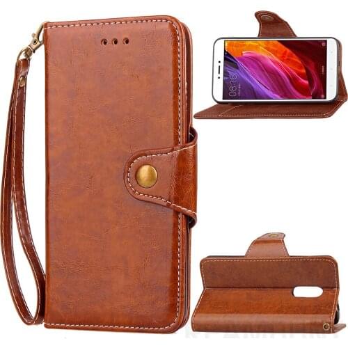 20 pcs Wholesale for Redmi 4 4X Fashion Solid Color Design Flip Retro Wax Oil Leather Cover Case with Free Lanyard