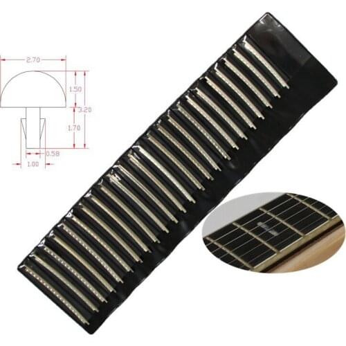 24pcs 2.7/2.9mm Guitar Fret Wires Fingerboard Frets Cupronickel Alloy Replacements For Acoustic Classical Electric Brass Repair