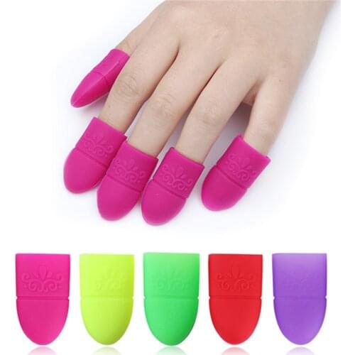 5Pcs 8 Colors Silicone Nail UV Gel Polish Remover Wraps Kits Soak Off Cap Clip Soaker Caps Manicure Nail Art Tools