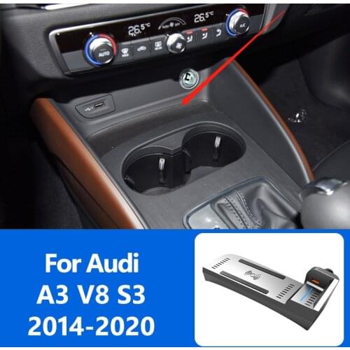 15W wireless charger For Audi A3 S3 accessories mobile phone wireless charging board cigarette lighter modification