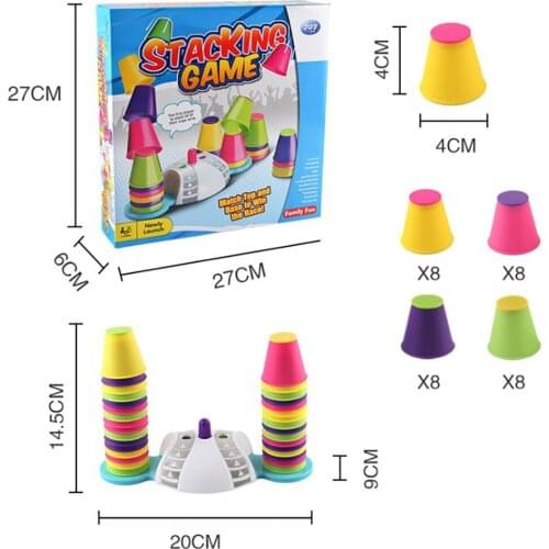 Childrens Board Games Educational Toys Stack Cup Game Enhance Hand Brain Coordination Responsive Educational Toys For Children