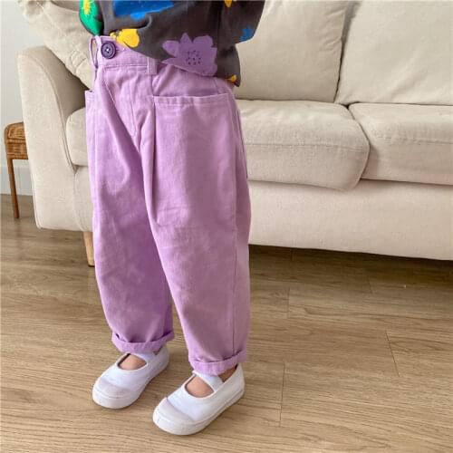 Childrens pants 2021 autumn new Korean boys' and girls' large pocket casual pants girls leggings girls pants