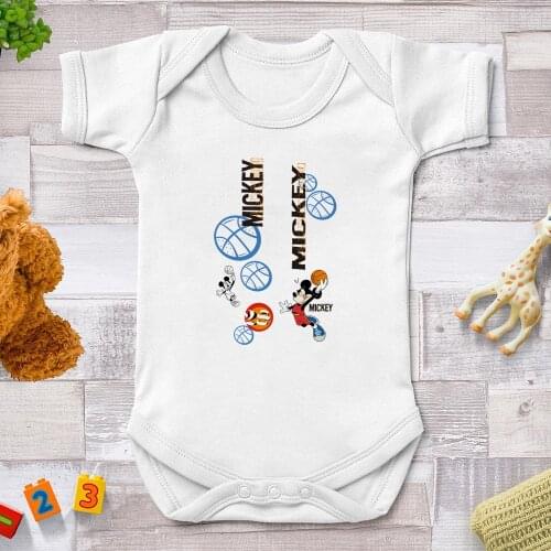 Baby Bodysuit Newborn Baby Summer Short Sleeve Bodysuit Mickey Mouse Printed Onesie Diseny Baby Rompers Baby Gift