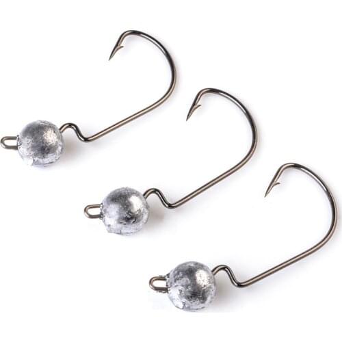 1pack Lead Jig Head 3.5g/5g/7g/10g Barbed Hook 1/0# 2/0# 3/0# Fishing Hooks Soft Lure Jigging Worm Sharp HookBass Fishing Lure