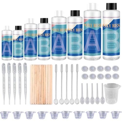 Epoxy Resin Clear 1:1 AB Epoxy Crystal Glue Hardner Liquid Epoxy Resin Kit For DIY Jewelry Making Accessories 100/200/600/1000g