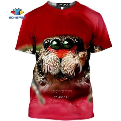 Insect Spider Mens T-shirt 3D Print Animal Cobweb Tshirt Summer Short Sleeve Harajuku Casual Oversized Shirt Fitness Clothing