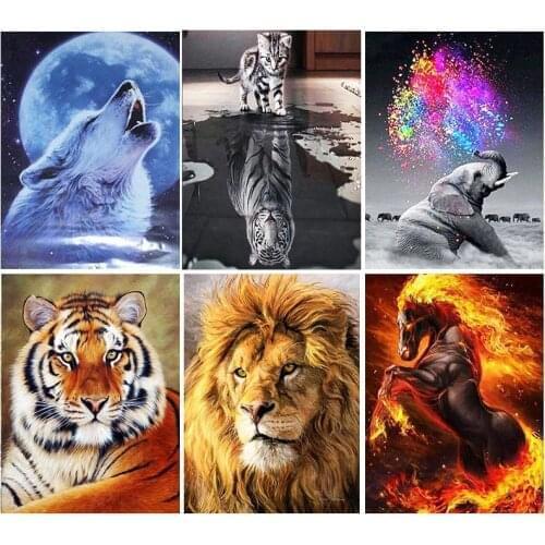 GATYZTORY 5D DIY Diamond Painting Animals Rhinestones Pictures Diamond Embroidery Sale Cross Stitch Mosaic Crafts Kit
