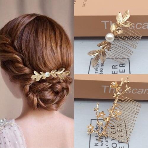 Simulated Pearl Bridal Hair Comb for Girls Hair Ornaments Jewelry Wedding Hair Jewelry Accessories U Shape Hairpins Barrettes