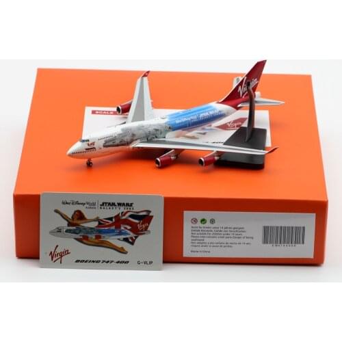 1:400 Alloy Collectible Plane JC Wings EW4744006 Virgin Atlantic Boeing B747-400 Diecast Aircraft Jet Model G-VLIP With Stand