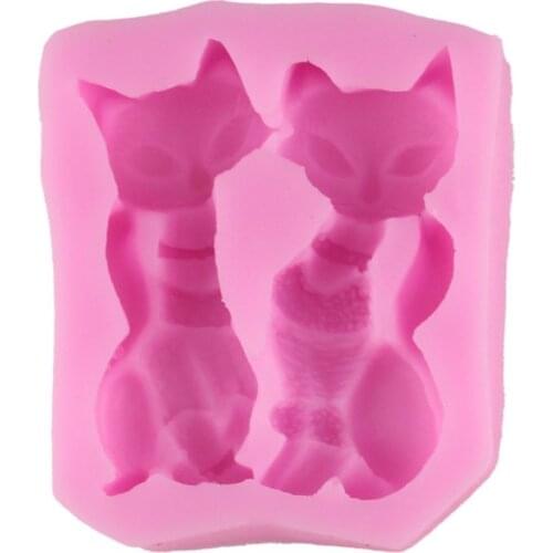 Beautiful Animal Fox Sharp 3D Silicone Cake Fondant Mould Tools Cookware Cake Decorating Fondant Mold D103