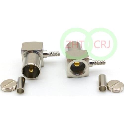 Brass IEC PAL DVB-T TV Male Right Angle for RG174 RG316 LMR100 RF Connector New