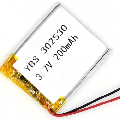 3.7V 200 mAh 302530 Li-Polymer Rechargeable Battery Li Po ion for GPS Bluetooth MP3 MP4 032530