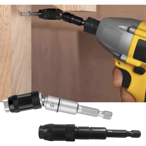 Magnetic Screw Drill Tip Quick Change Locking Bit Holder Drill Screw Tool Drive Guide Drill Bit Extension Rod Woodworking Tool