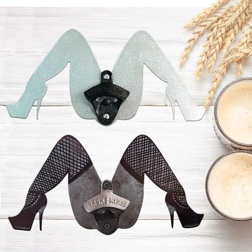 Bottle Opener Metal Retro Leg Corkscrew Bar Beer Corkscrew Household Goods One-Handed Use Alloy Steel Light Weight Durable